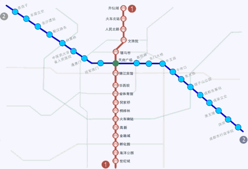 成都地铁2号线线路图片
