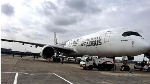 空客最先进的飞机A350XWB亮相四川 明年执飞成都直达纽约航线