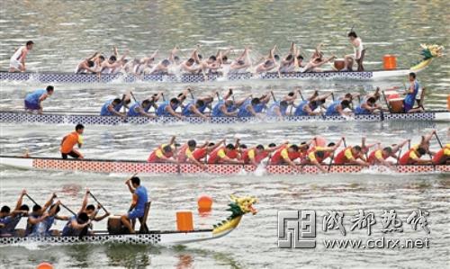 2016中国龙舟公开赛成都金堂站公开组200米直道竞速四川队分获二三名