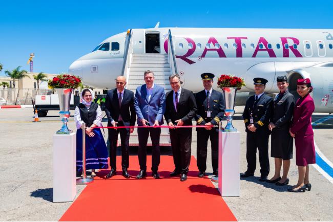 卡塔尔航空多哈直飞马耳他航线盛大开航 首航航班顺利抵达马耳他国际机场