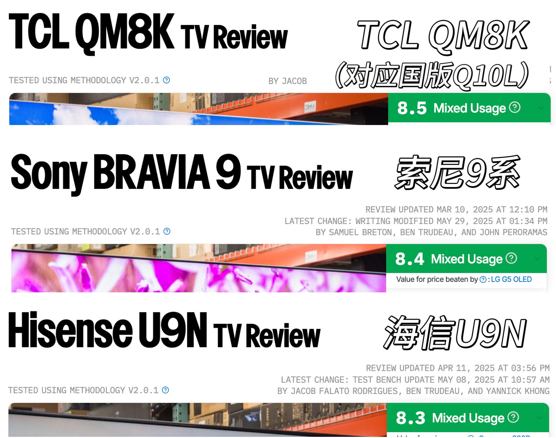 TCL QM8K 力压索尼、海信，登顶 Mini LED 电视新品榜首