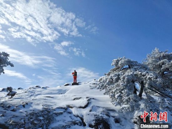 安徽省黄山风景区迎来今冬首场降雪 最低气温-6.4℃