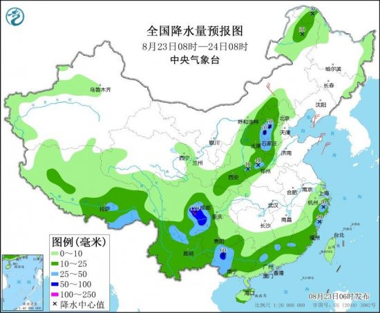 8月23日至26日四川盆地等地将有较强降雨