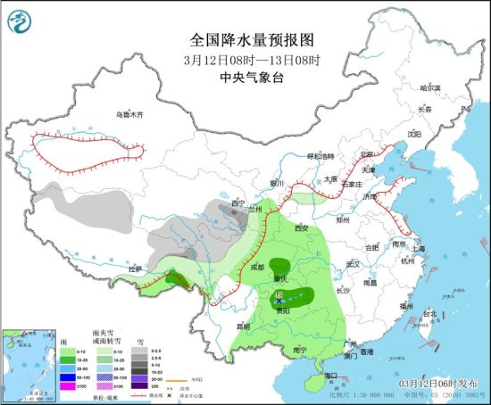 12-15日西南地区东部、江南、华南等地有小到中雨