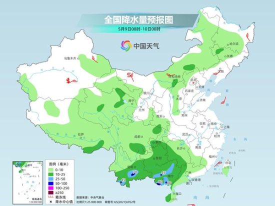 贵州到华南一带未来三天雨连连 东北华北明起或有强对流侵扰