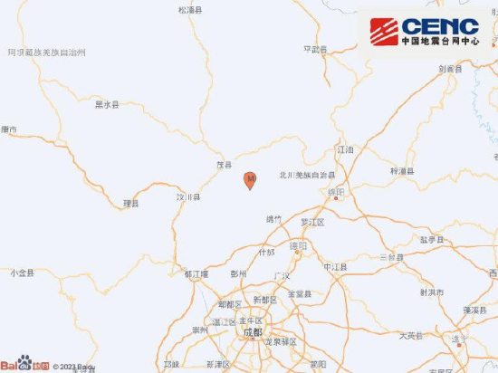 绵竹市5月15日08时49分发生3.0级地震 震源深度13千米