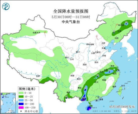 5月30日至6月1日广西广东福建等地有较强降水