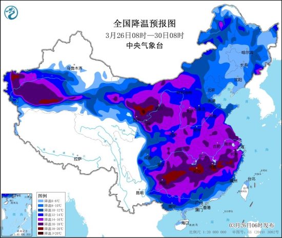 26日至29日寒潮将继续影响我国大部地区 西北地区华北地区多沙尘天气