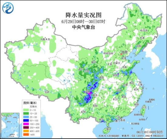 中央气象台：今天强降雨中心将位于四川东北部 、重庆北部、陕西南部等地
