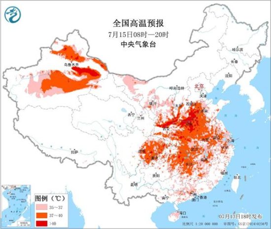 7月14日至16日高温范围将从华北直抵华南 陕西河南等地或现40℃极端高温