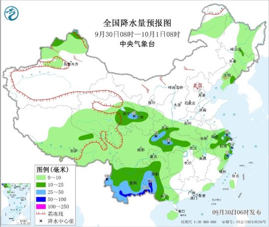 30日云南广西贵州等地有较强降水 假期前半程华西至黄淮降雨较多