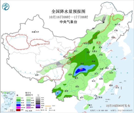 预计今天夜间开始 华西至黄淮一带降雨将显著增强